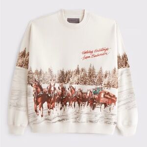 Abercrombie & Fitch Holiday Greetings Sweater - White and Brown